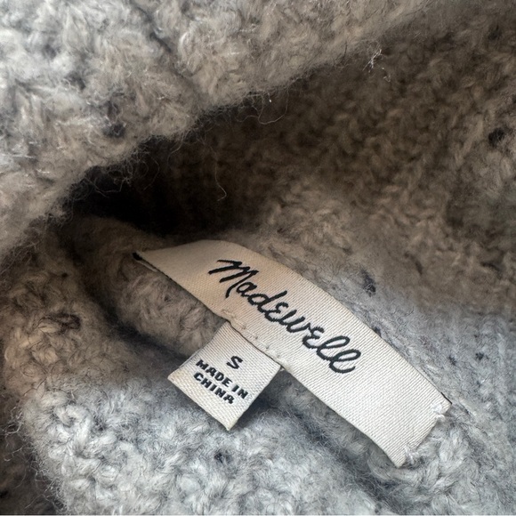 Madewell Gray Cowl Neck Cable S Sweater Oversized - Picture 5 of 8